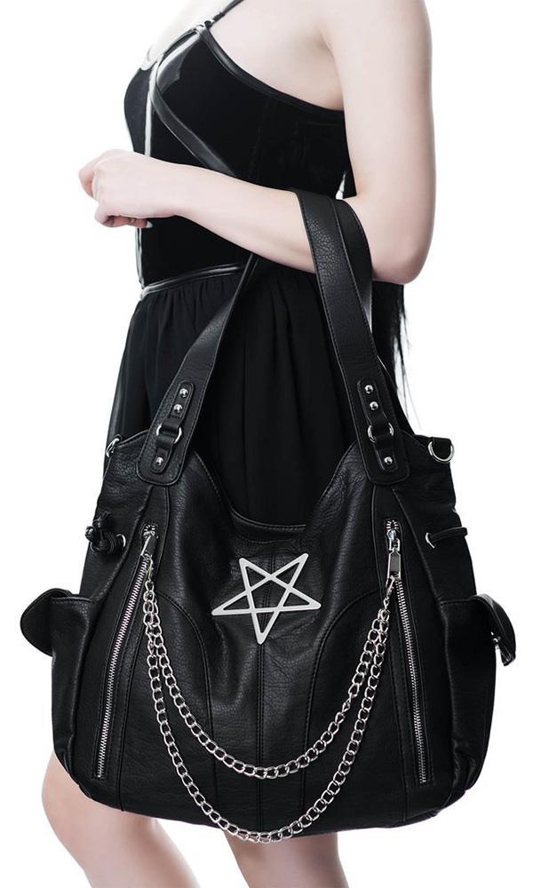 Vexation Textured Faux - Leather Classic Handbag with Unique Details