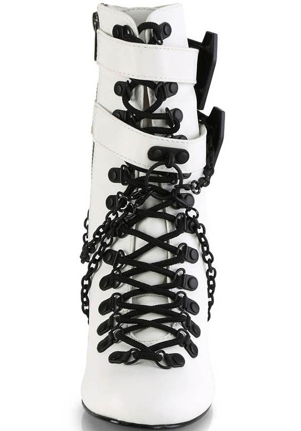 VIVIKA-128 White Matte Ankle Boots - Preorder Now
