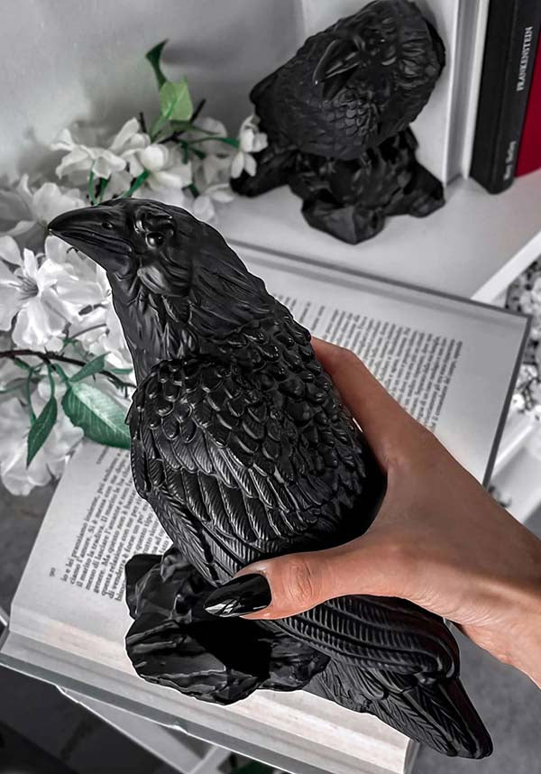 Matte Finish Resin Corvus Bookends - Set of Two
