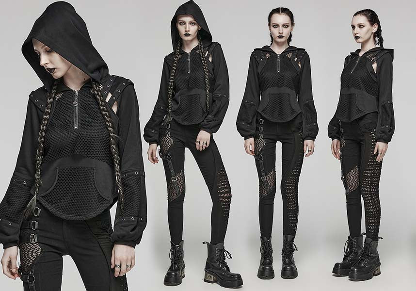 Eris Techwear Futuristic Mesh Blend Hoodie for Modern Style