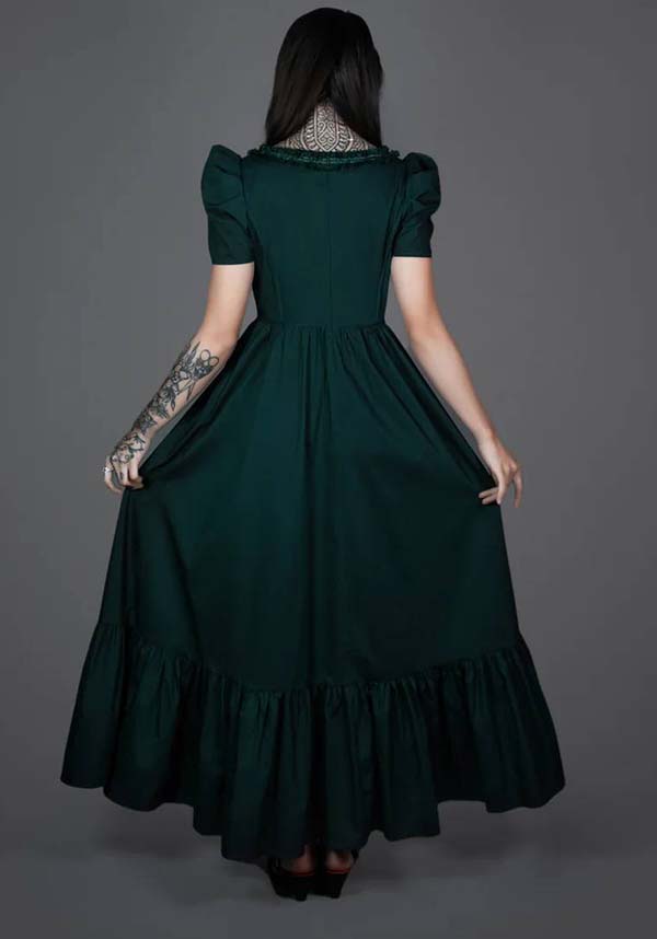 Lively Ghosts Emeraude Gothic Elegance Short Sleeve Dress