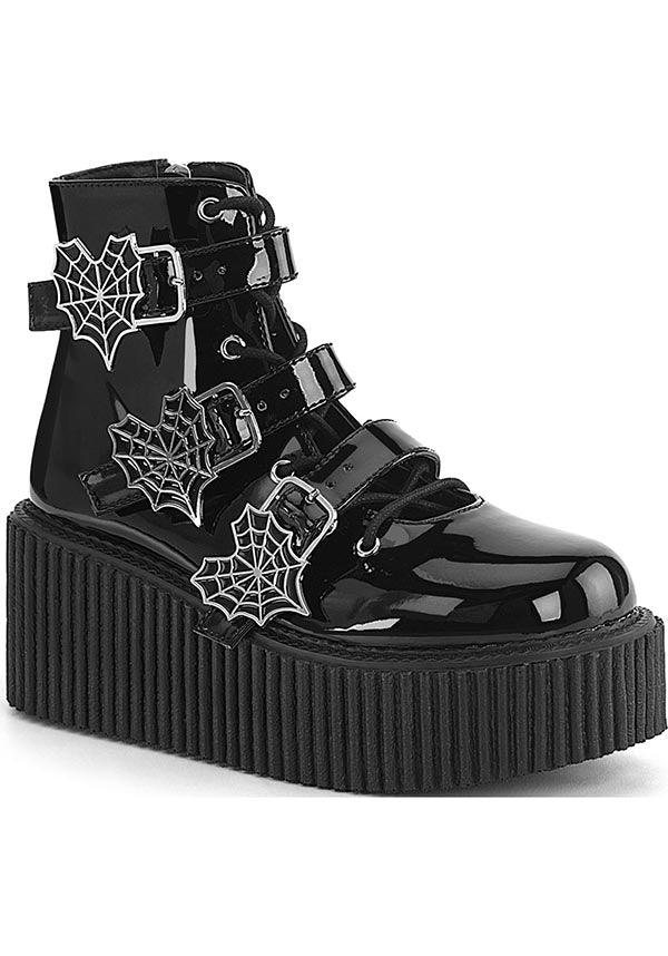 Black Patent CREEPER-260 Ankle Boots - Preorder Now