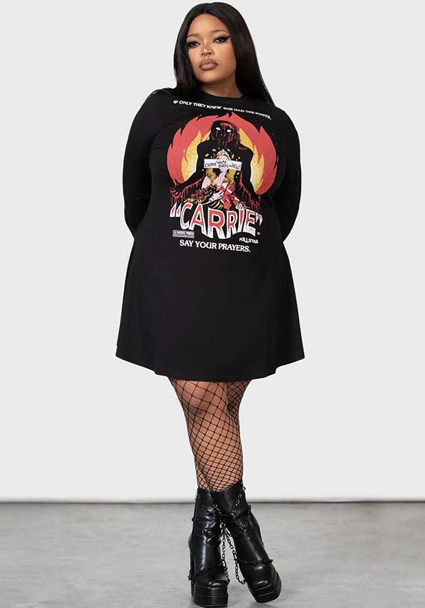 Creepy Carrie Licensed Skater Dress with Stretchy Fabric