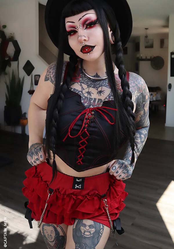 Flexible Boned and Adjustable Coven Corset Top for Vampires