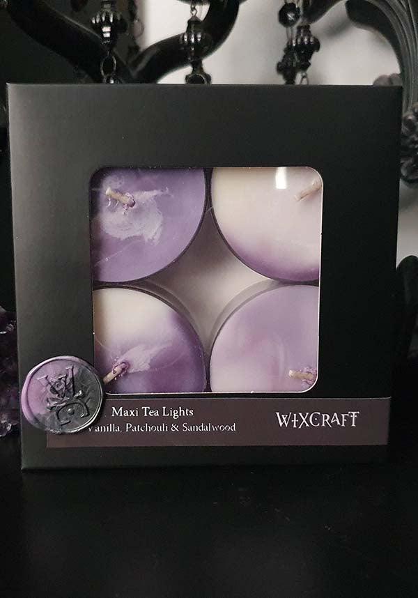 Vanilla, Patchouli & Sandalwood MAXI Tealight Candle Set with 10-Hour Burn Time