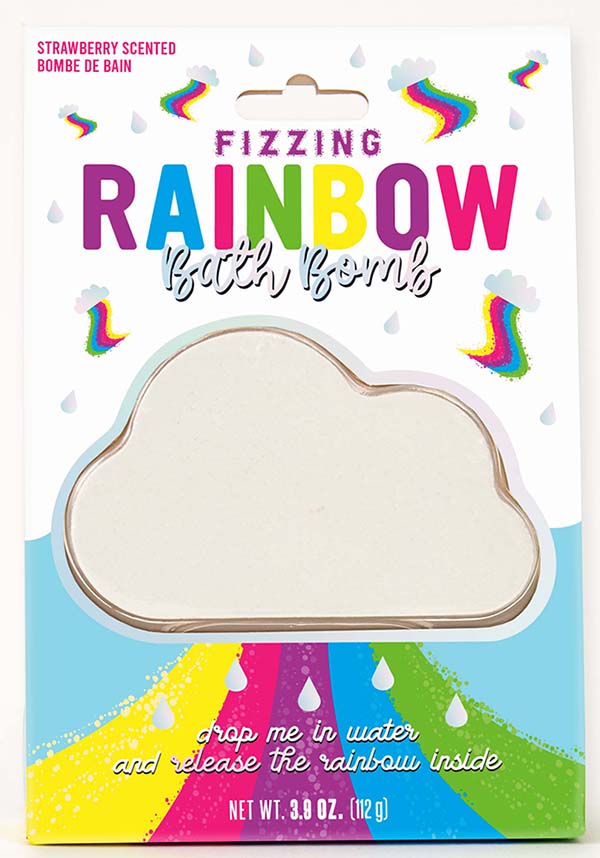 Vibrant Fizzing Rainbow Cloud Bath Bomb for a Cheerful Tub Time