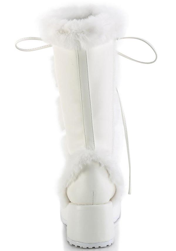 CUBBY-311 Platform Boots in White Vegan Leather - Pre-Order Available