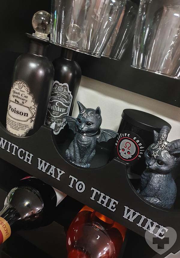 Gothic Coffin-Style Wine Shelf for Kitchen or Bar