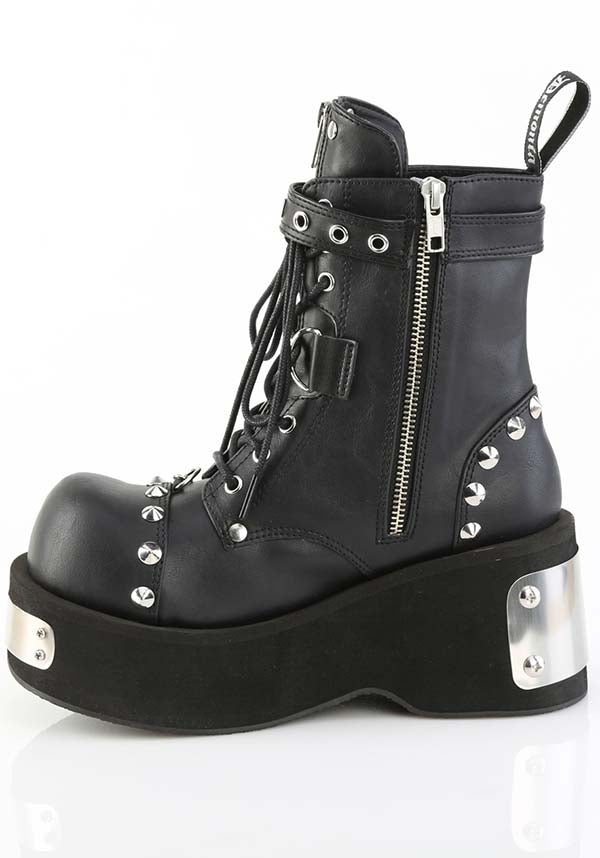 DANK-57 Black Vegan Leather Ankle Boots [Pre-order for Alternative Footwear]