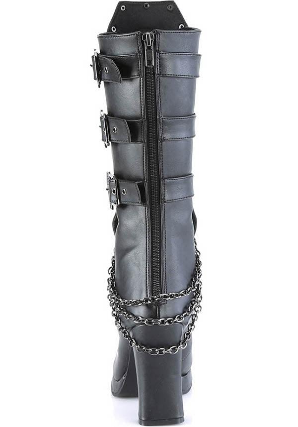 Black Demonia Crypto-67 Mid-Calf Boots - Preorder Available