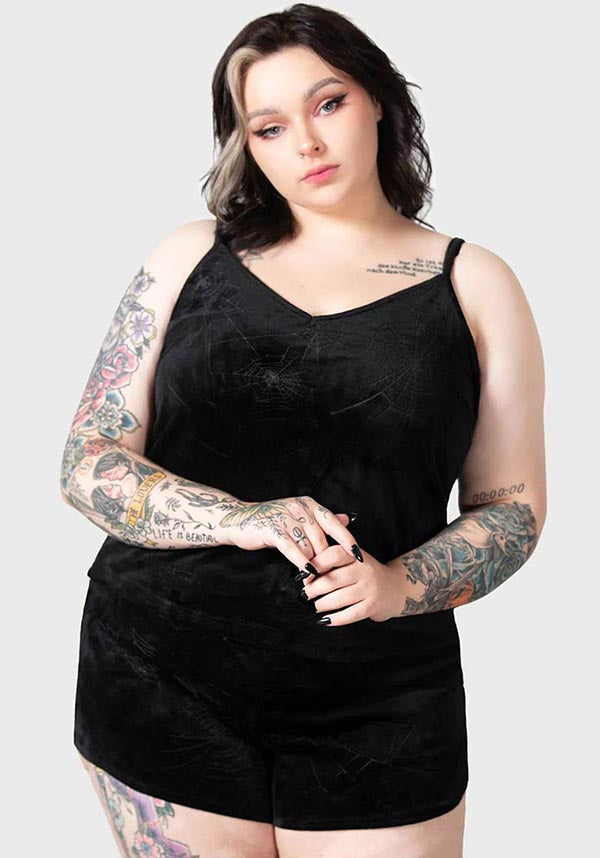 Eternal Super Soft Stretchable Sleeper Vest with Spiderweb Print