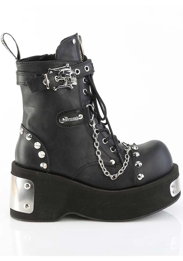 DANK-57 Black Vegan Leather Ankle Boots [Pre-order for Alternative Footwear]