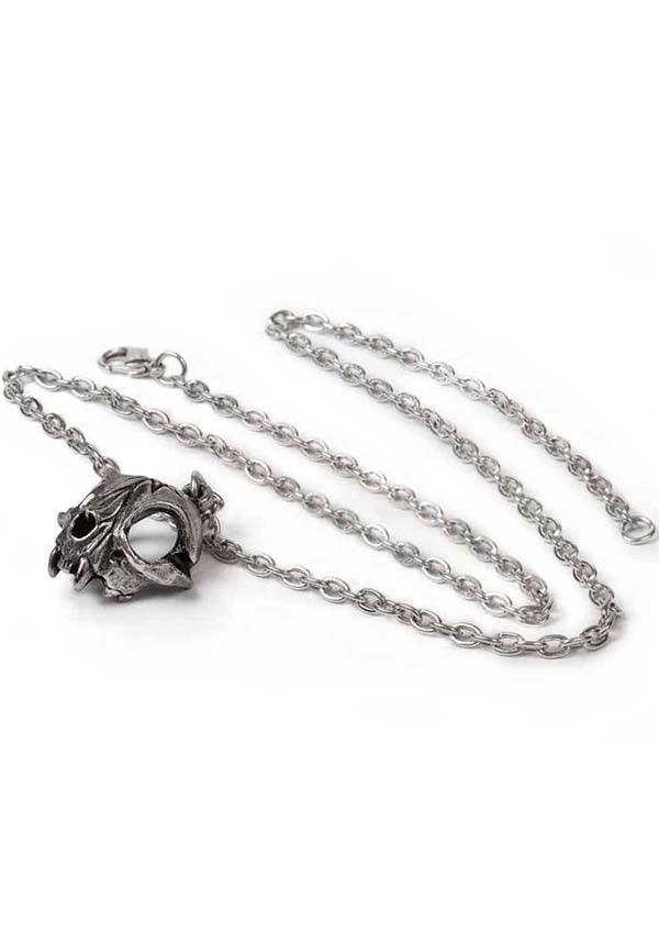 Forever My Feline Friend Cat Skull Pendant Necklace