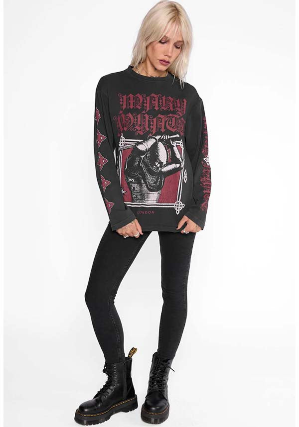 Emperor Oversized Vintage-Washed 100% Cotton Long Sleeve T-Shirt