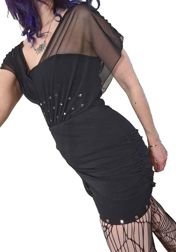 Necessary Evil Venus-Style Wrapped Mesh Mini Dress for Fashion-Forward Women