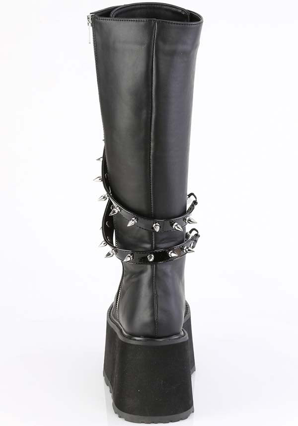 DAMNED-220 Black Platform Knee-High Boots - Preorder