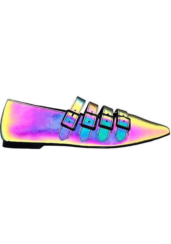 Strangecvlt Reflective Coven Flats - Stylish and Safe Footwear