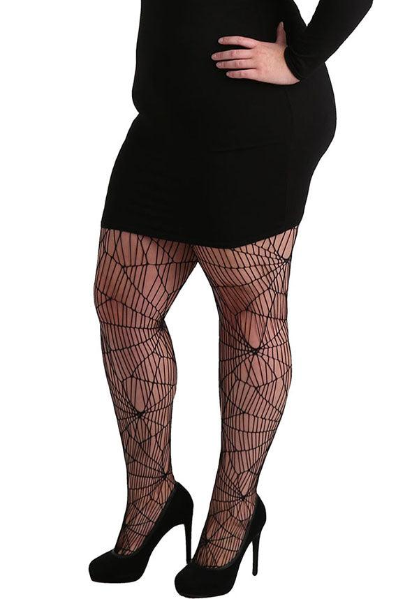 Spooky Cobweb Pattern Net Tights for Halloween and Daily Wear