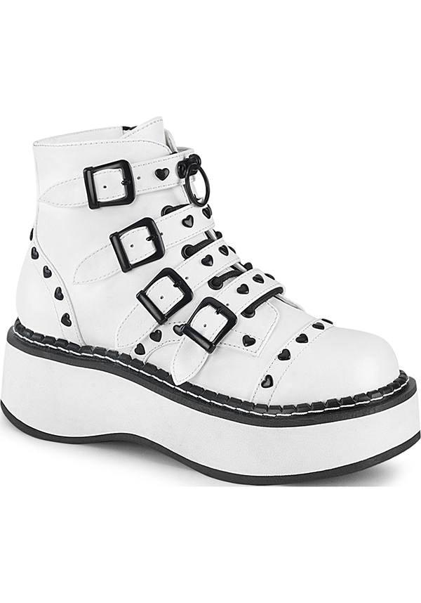 Pre - order Emily - 315 White Platform Lace - Up Ankle Boots