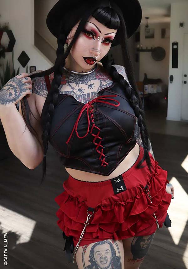 Flexible Boned and Adjustable Coven Corset Top for Vampires