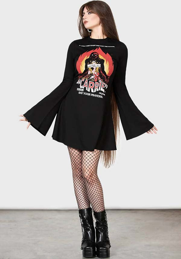 Creepy Carrie Licensed Skater Dress with Stretchy Fabric