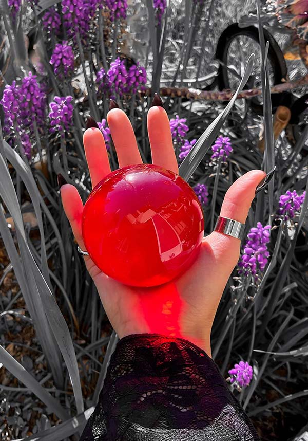Red Non - Precious Crystal Ball for Decor