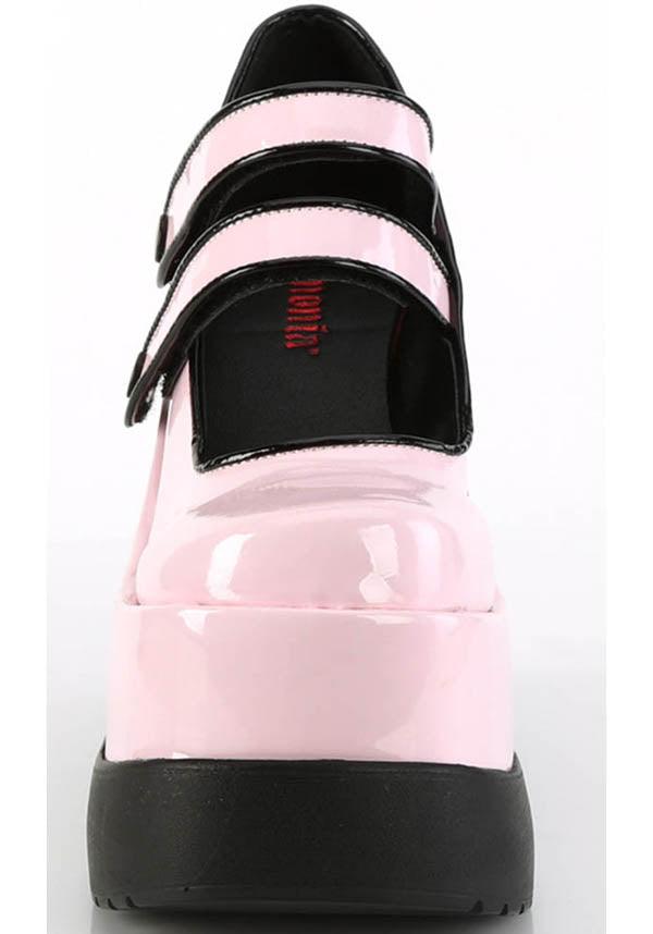 Preorder Demonia Void-37 Platform Mary Jane Shoes in Baby Pink Color