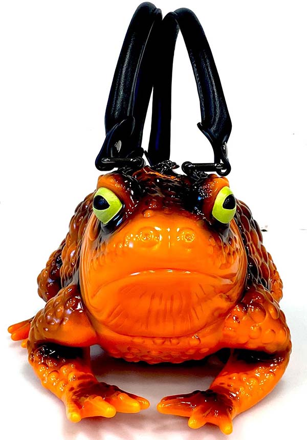 Windy Willow Glossy Orange Toad Design Handbag for Fashion Enthusiasts
