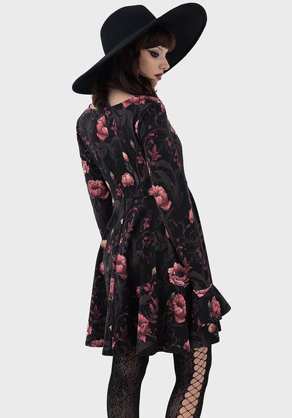 Cottage Chorus Floral Skater Style Mini Dress for Women