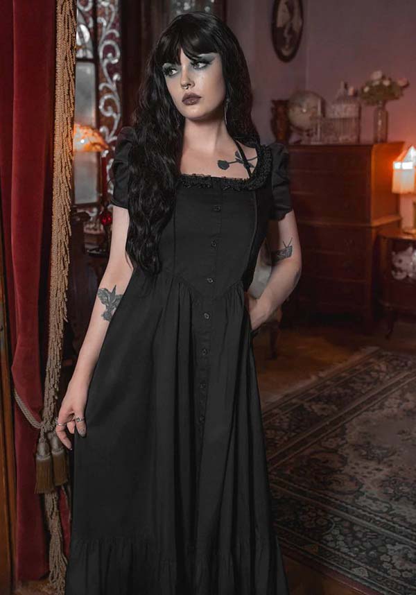 Lively Ghosts' Gothic Charm Chateau De Shadows Dress