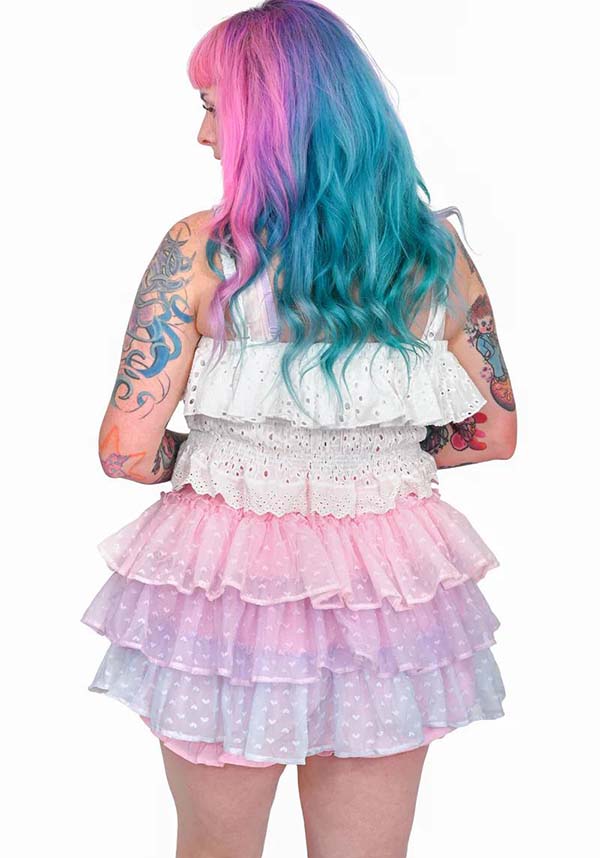 My Violet's Adorable Cotton Candy Adjustable Ruffle Skort