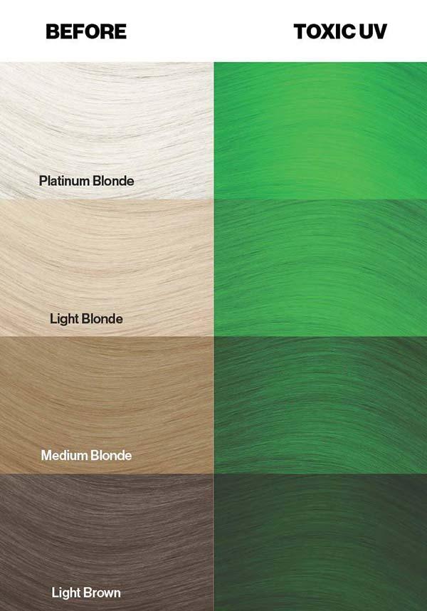 Toxic UV Semi - permanent Ultra Glowing Green Hair Colour for Bold Stylists