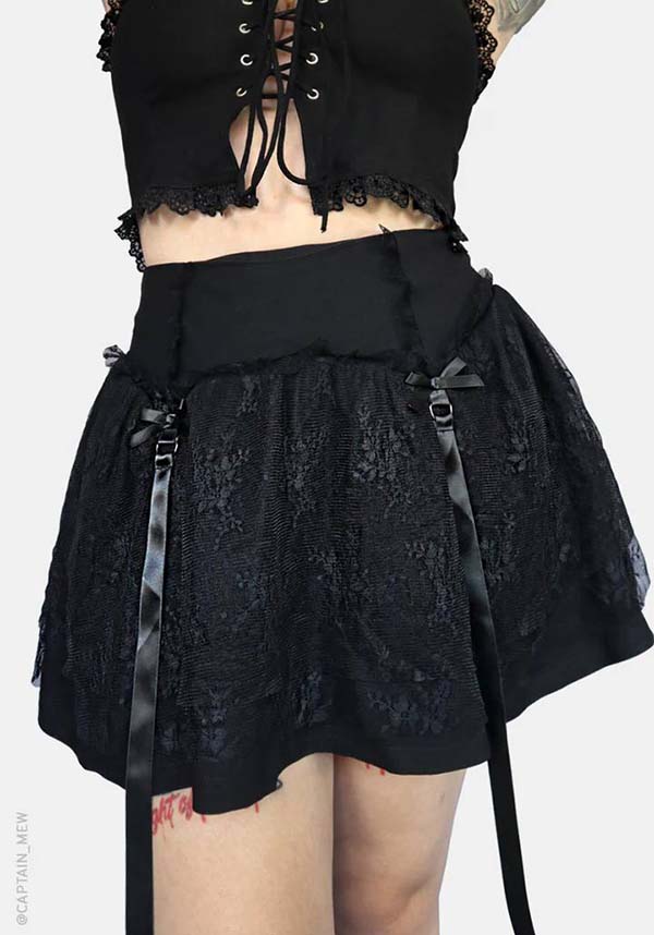 Circe Mini Skirt for Women with Faux - Garter Design