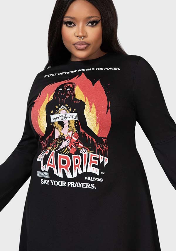Creepy Carrie Licensed Skater Dress with Stretchy Fabric