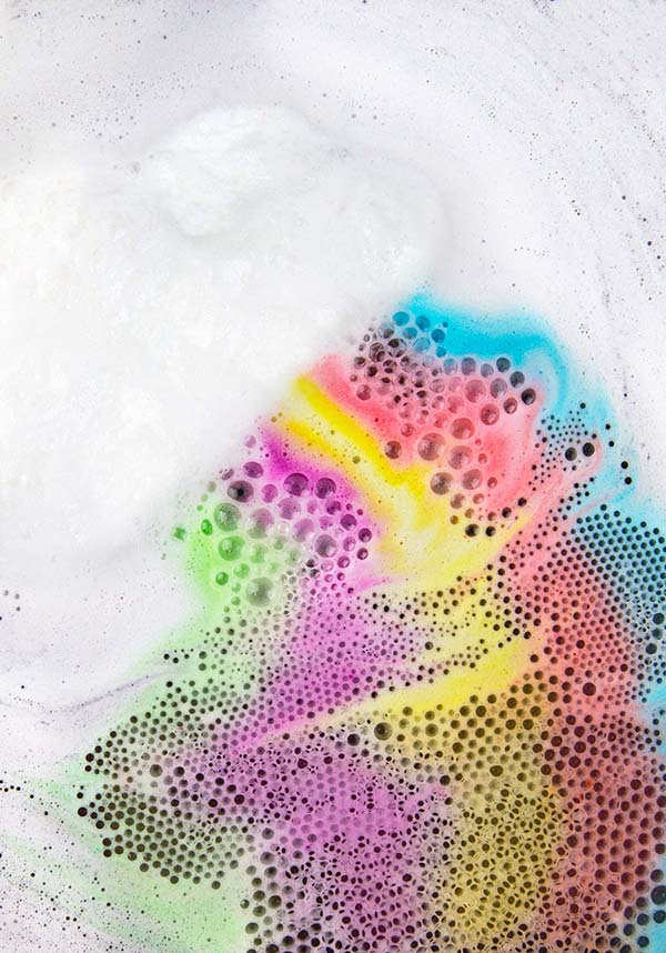 Vibrant Fizzing Rainbow Cloud Bath Bomb for a Cheerful Tub Time