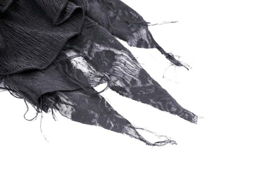 Dark in Love's Elegant Ruched Off-the-Shoulder Fatal Distressed Top