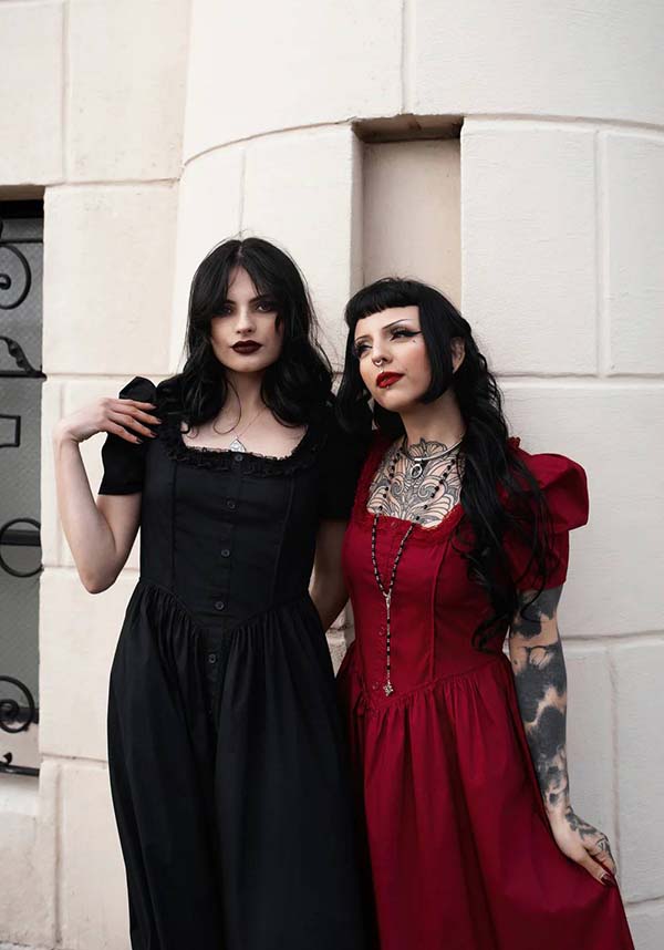 Lively Ghosts' Gothic Charm Chateau De Shadows Dress