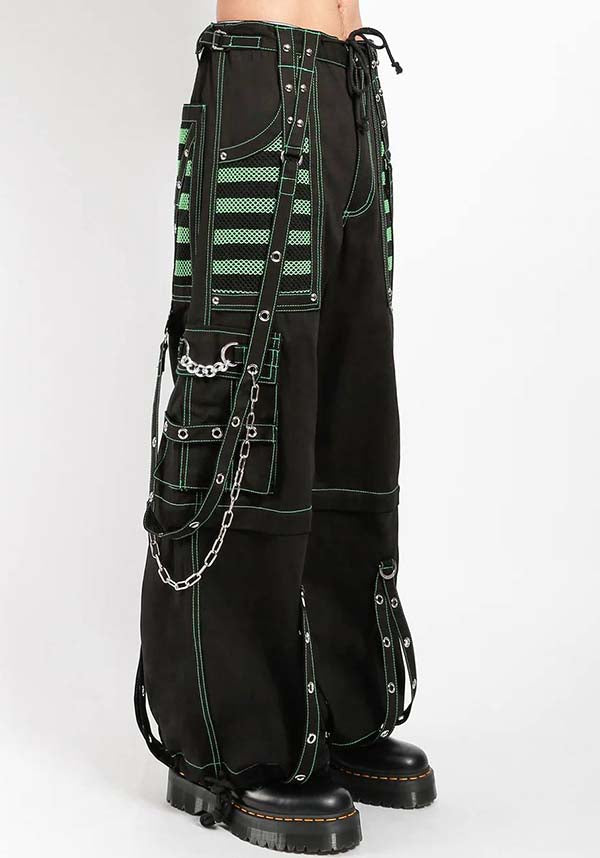 Stylish Electro Pants in Black and Green for All - Year Fashion