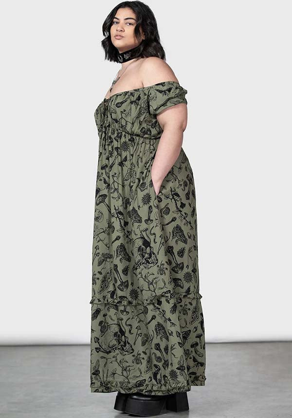 Forestine Women's Maxi Dress with Cottage Core Pattern