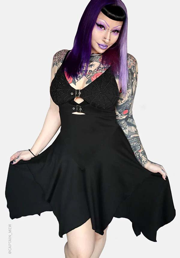 Venom Themed Mini Bodycon Dress - A Perfect Addition for Hot Goth Summer
