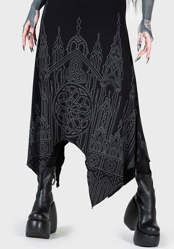UNHOLY OATH MAXI DRESS - Soft Stretch Cathedral Print