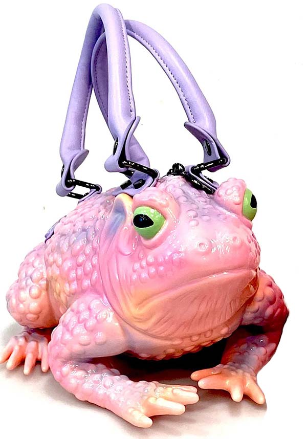 Pastel Pink Toad Design Vegan Handbag by Windy Willow