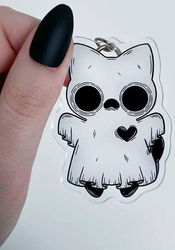 Creepy Cat Club Trick Themed Handmade Clear Acrylic Keychain