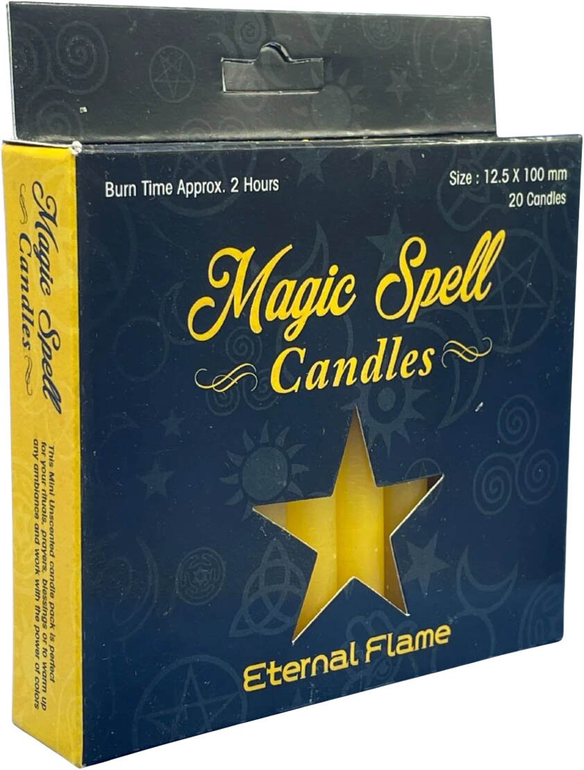Yellow Eternal Flame Magic Spell Candles for Rituals and Decorations