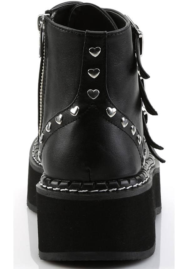 Black EMILY-315 Platform Lace-Up Ankle Boots - In Stock