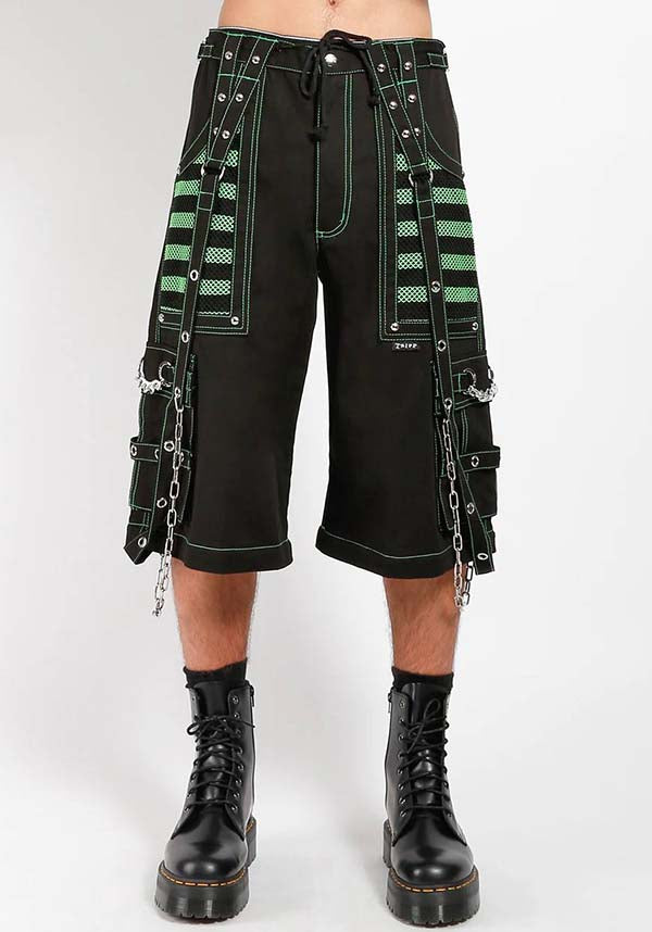 Stylish Electro Pants in Black and Green for All - Year Fashion