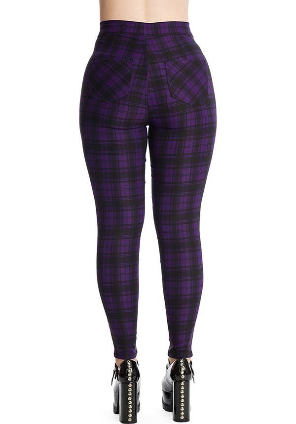 Damien Purple High - Waisted Chunky Zip Pants for a Grungy Look
