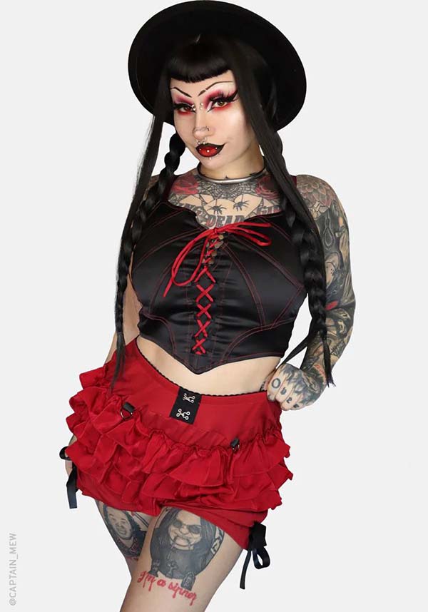 Flexible Boned and Adjustable Coven Corset Top for Vampires