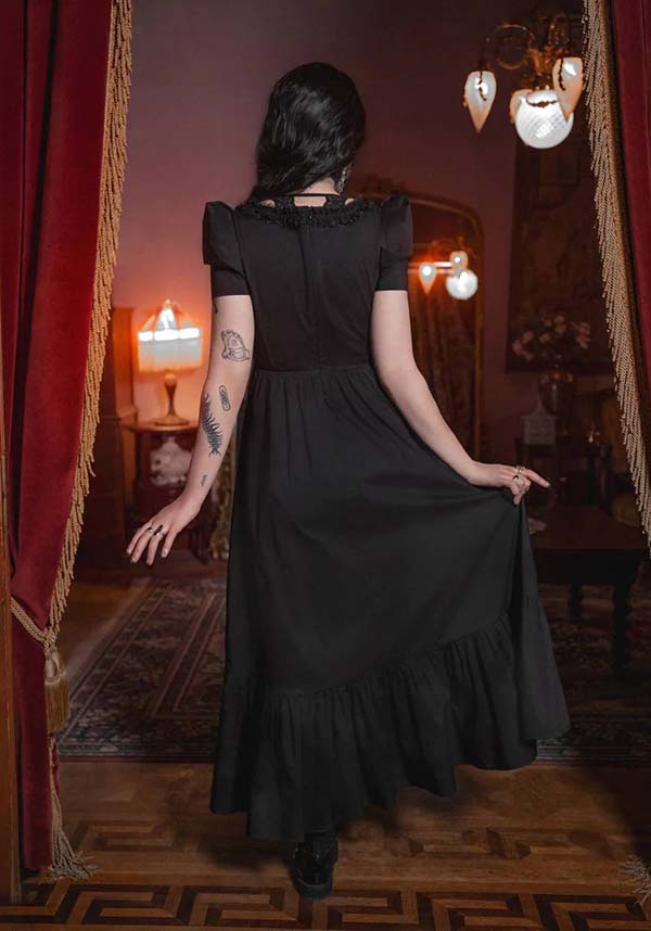 Lively Ghosts' Gothic Charm Chateau De Shadows Dress