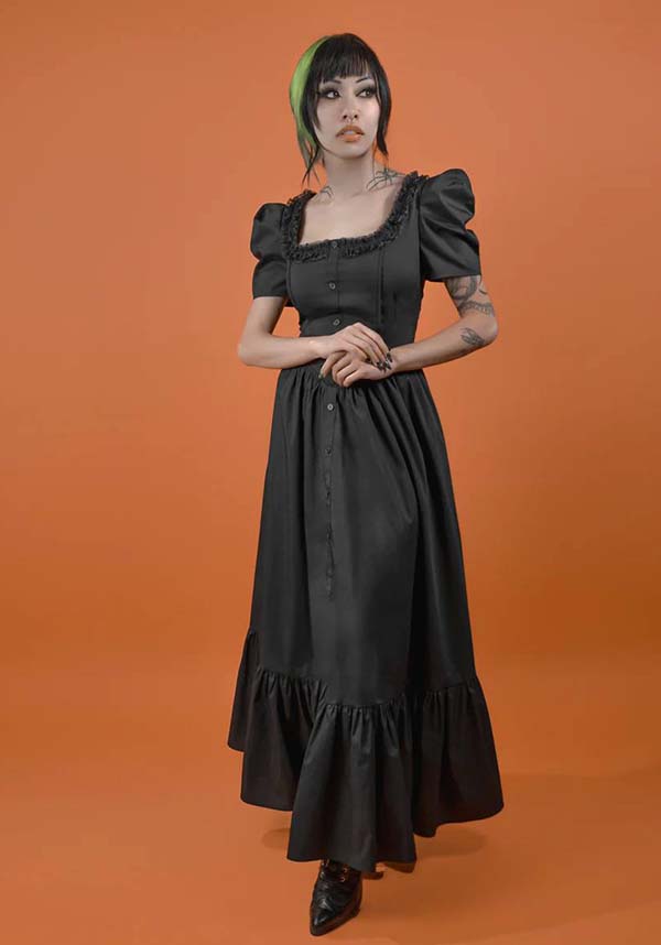 Lively Ghosts' Gothic Charm Chateau De Shadows Dress